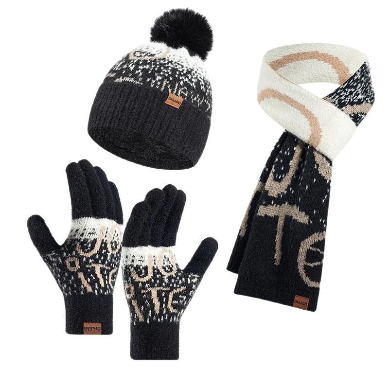 3-Piece Winter Knit Set (Hat + Scarf + Gloves)