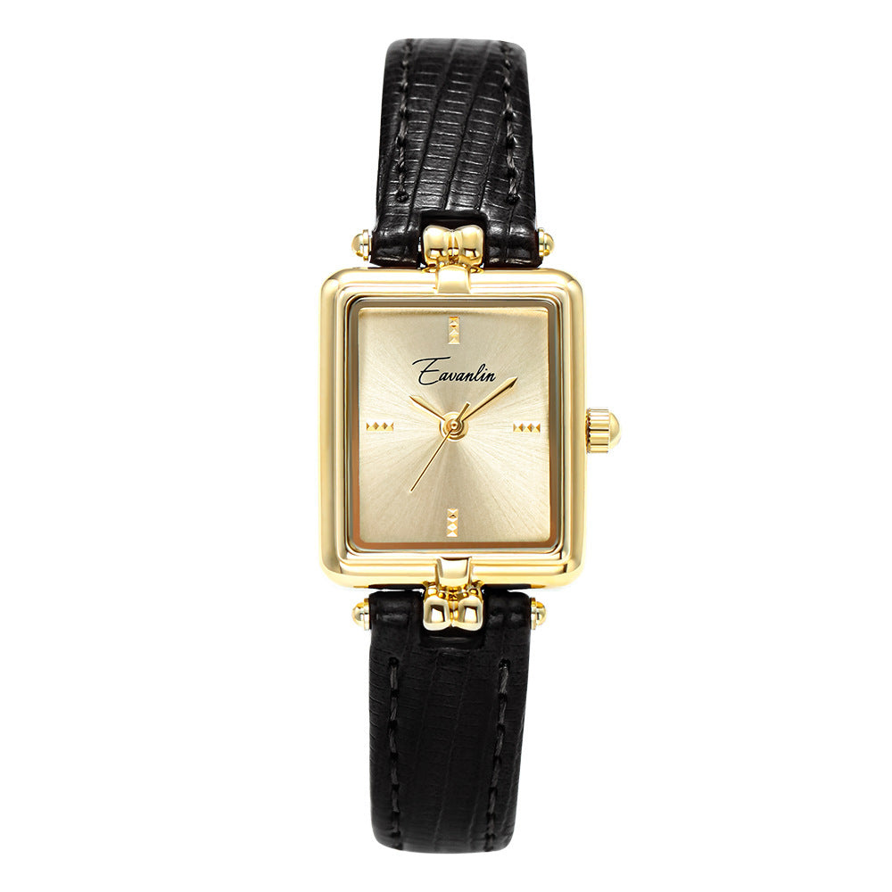 Elegant Retro Square Women’s Watch – Light Luxury Design