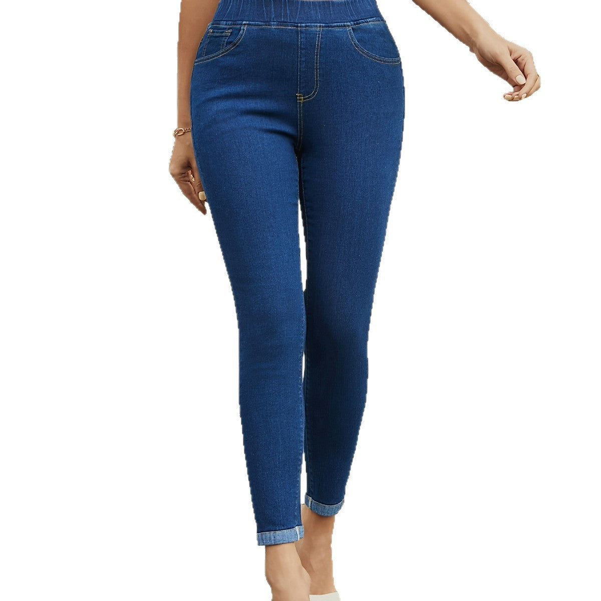 Women’s Elastic Waist Stretch Slimming Ankle-Length Jeans