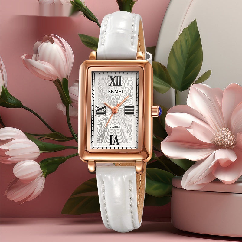 Elegant Retro Rectangle Ladies’ Quartz Watch – Daily Waterproof