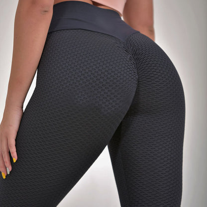 Women’s High Waist Plaid Workout Leggings – Seamless Fit