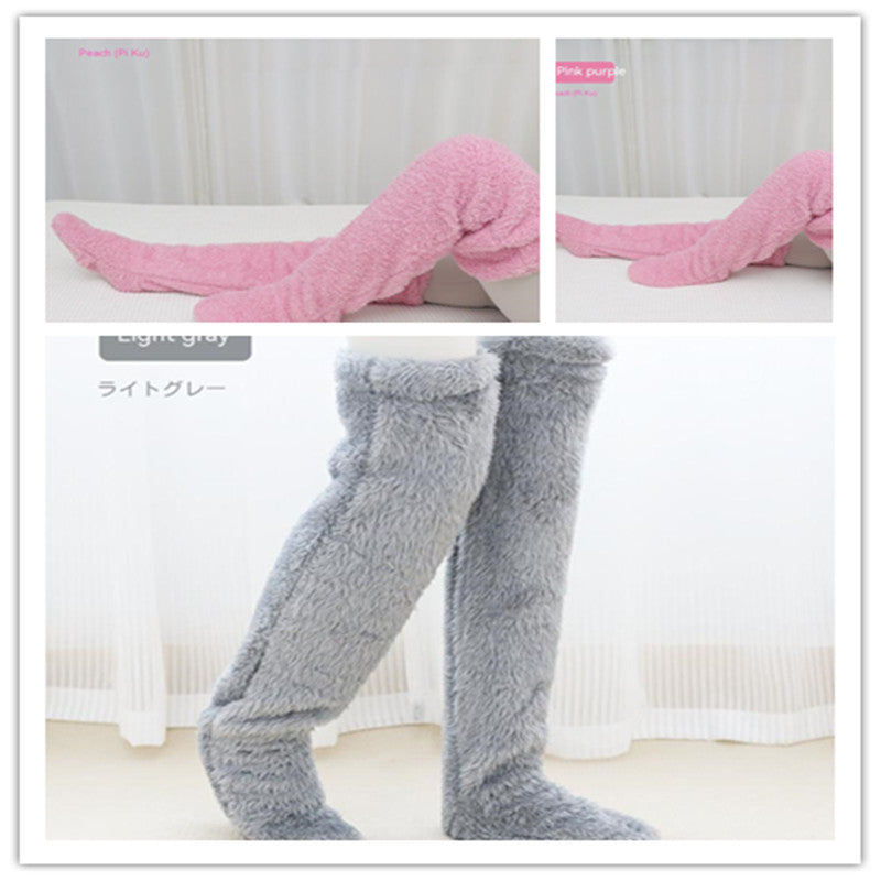 Women’s Over-Knee Fuzzy Warm Socks – Winter Thermal Soft Sleep Stockings