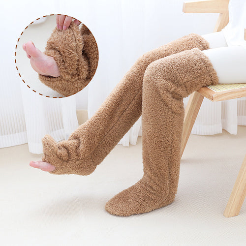 Women’s Over-Knee Fuzzy Warm Socks – Winter Thermal Soft Sleep Stockings