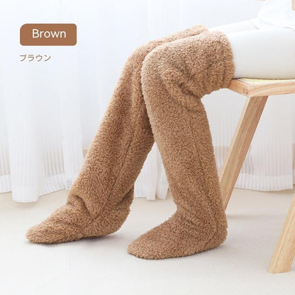 Women’s Over-Knee Fuzzy Warm Socks – Winter Thermal Soft Sleep Stockings