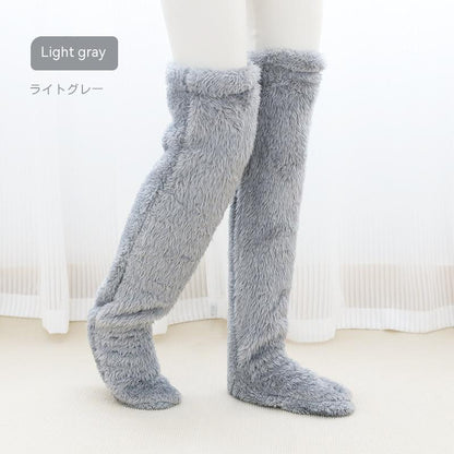Women’s Over-Knee Fuzzy Warm Socks – Winter Thermal Soft Sleep Stockings