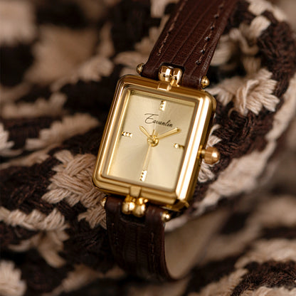 Elegant Retro Square Women’s Watch – Light Luxury Design