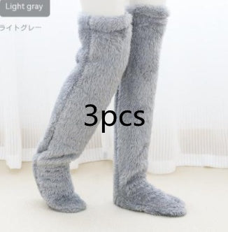 Women’s Over-Knee Fuzzy Warm Socks – Winter Thermal Soft Sleep Stockings