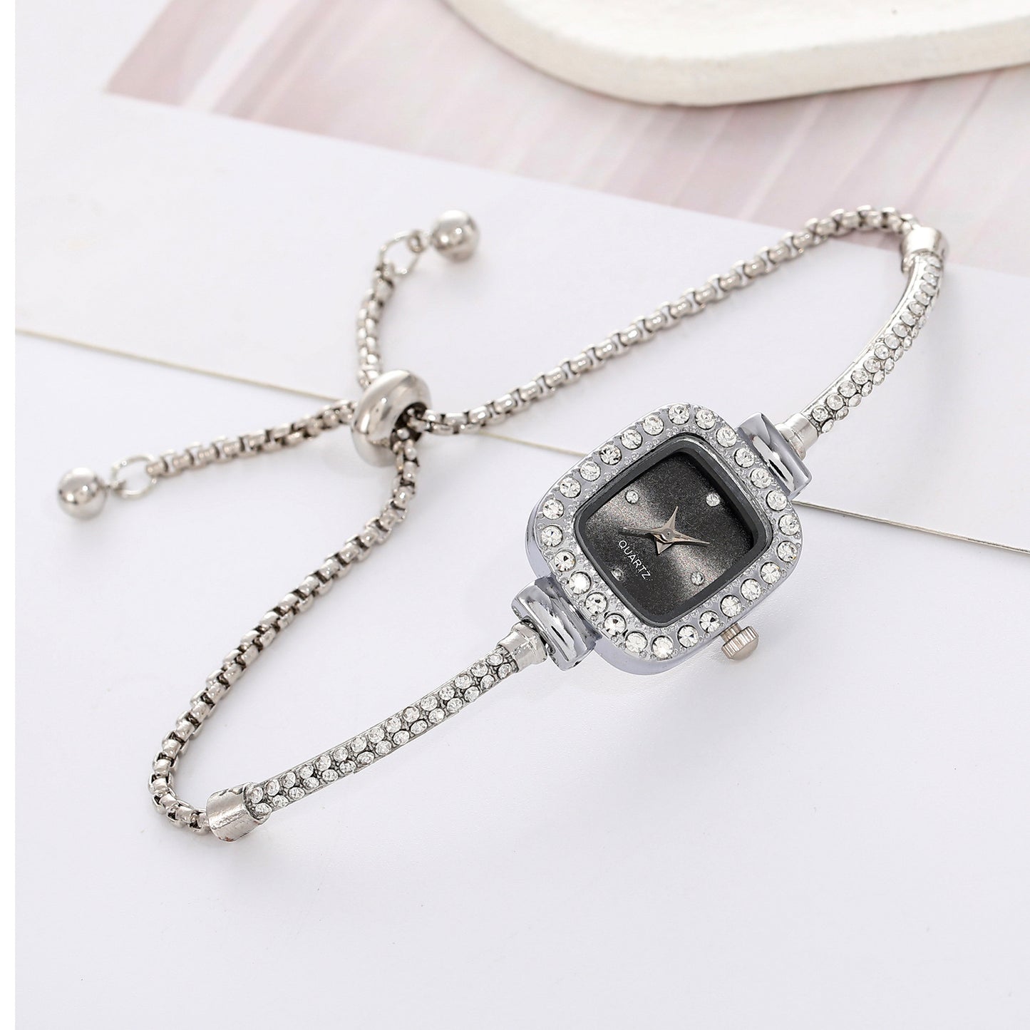 Elegant Diamond Square Women’s Watch