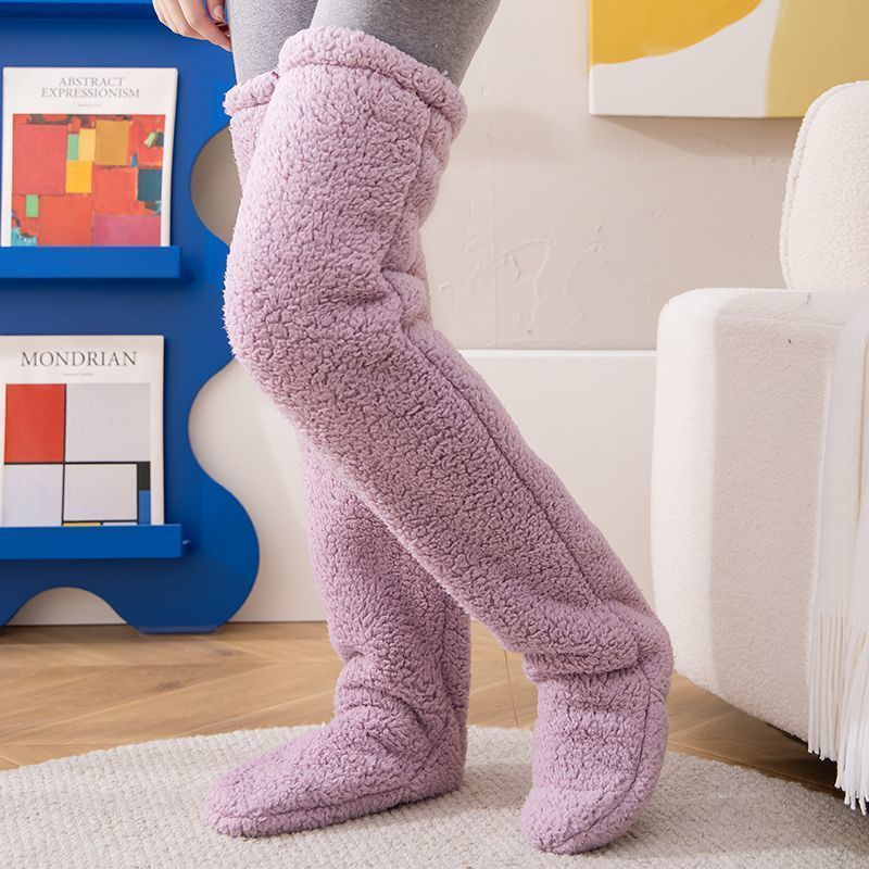 Women’s Over-Knee Fuzzy Warm Socks – Winter Thermal Soft Sleep Stockings