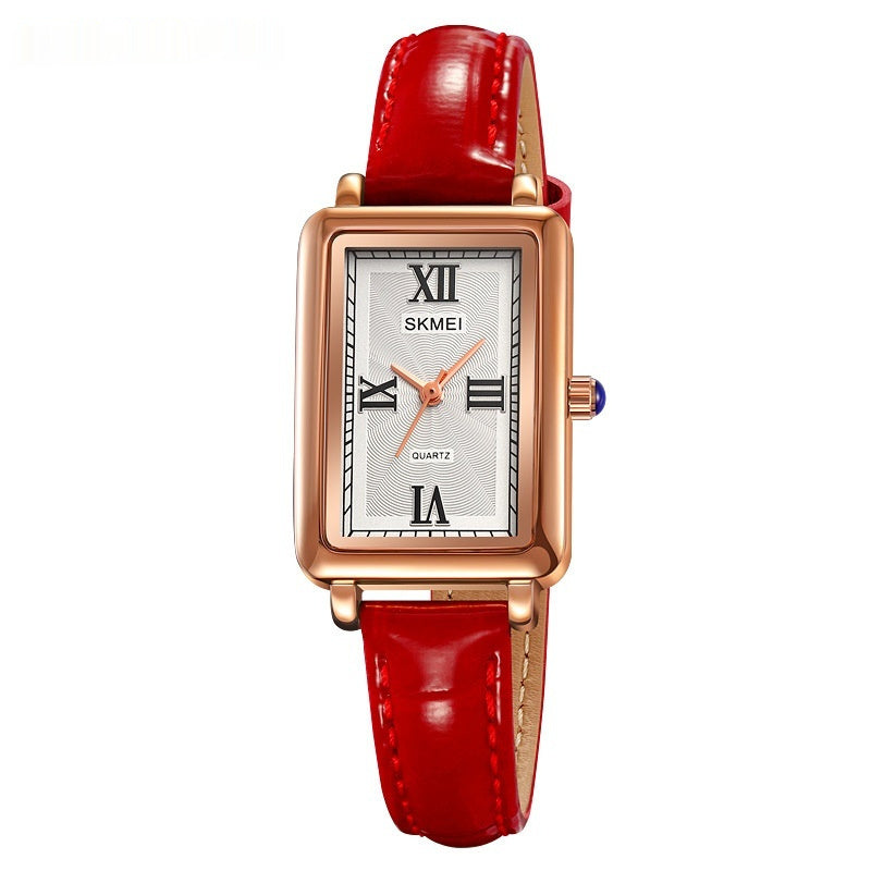 Elegant Retro Rectangle Ladies’ Quartz Watch – Daily Waterproof