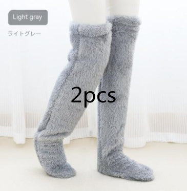 Women’s Over-Knee Fuzzy Warm Socks – Winter Thermal Soft Sleep Stockings