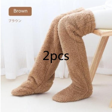 Women’s Over-Knee Fuzzy Warm Socks – Winter Thermal Soft Sleep Stockings