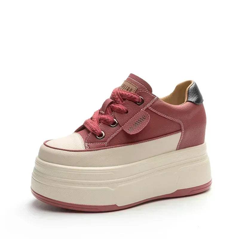 Women’s Genuine Leather Platform Sneakers – Wedge Comfort