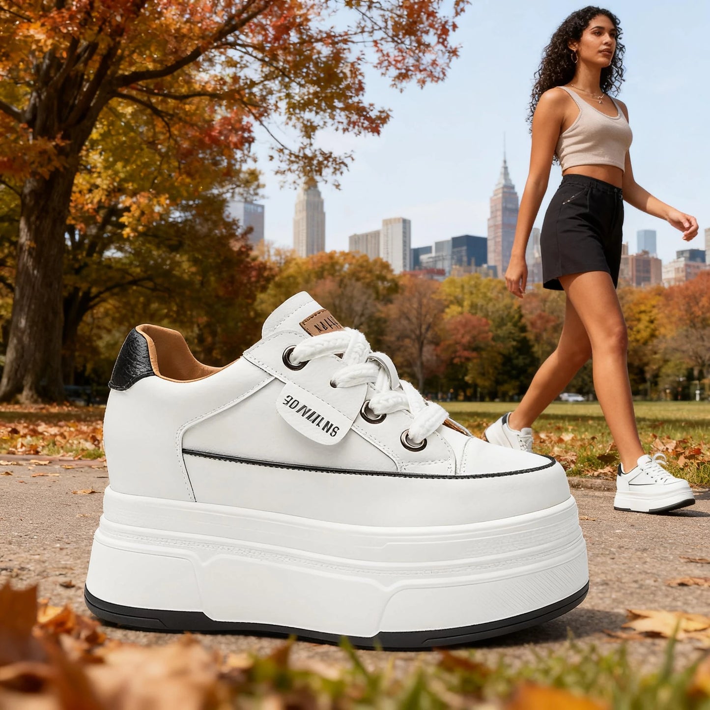 Women’s Genuine Leather Platform Sneakers – Wedge Comfort