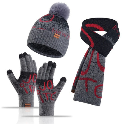 3-Piece Winter Knit Set (Hat + Scarf + Gloves)