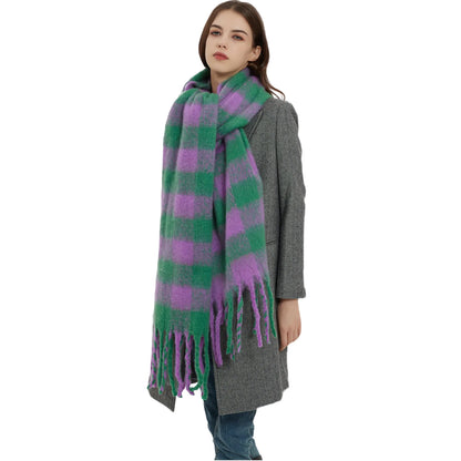 Women’s Thick Plaid Winter Scarf