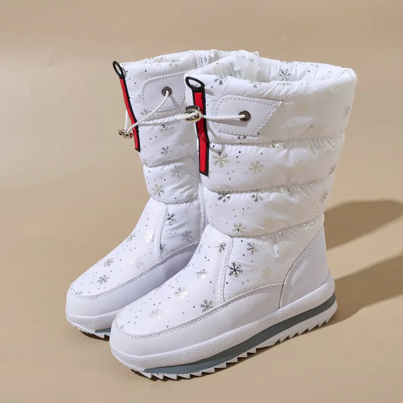 Women’s Waterproof Platform Snow Boots – Warm Mid-Calf