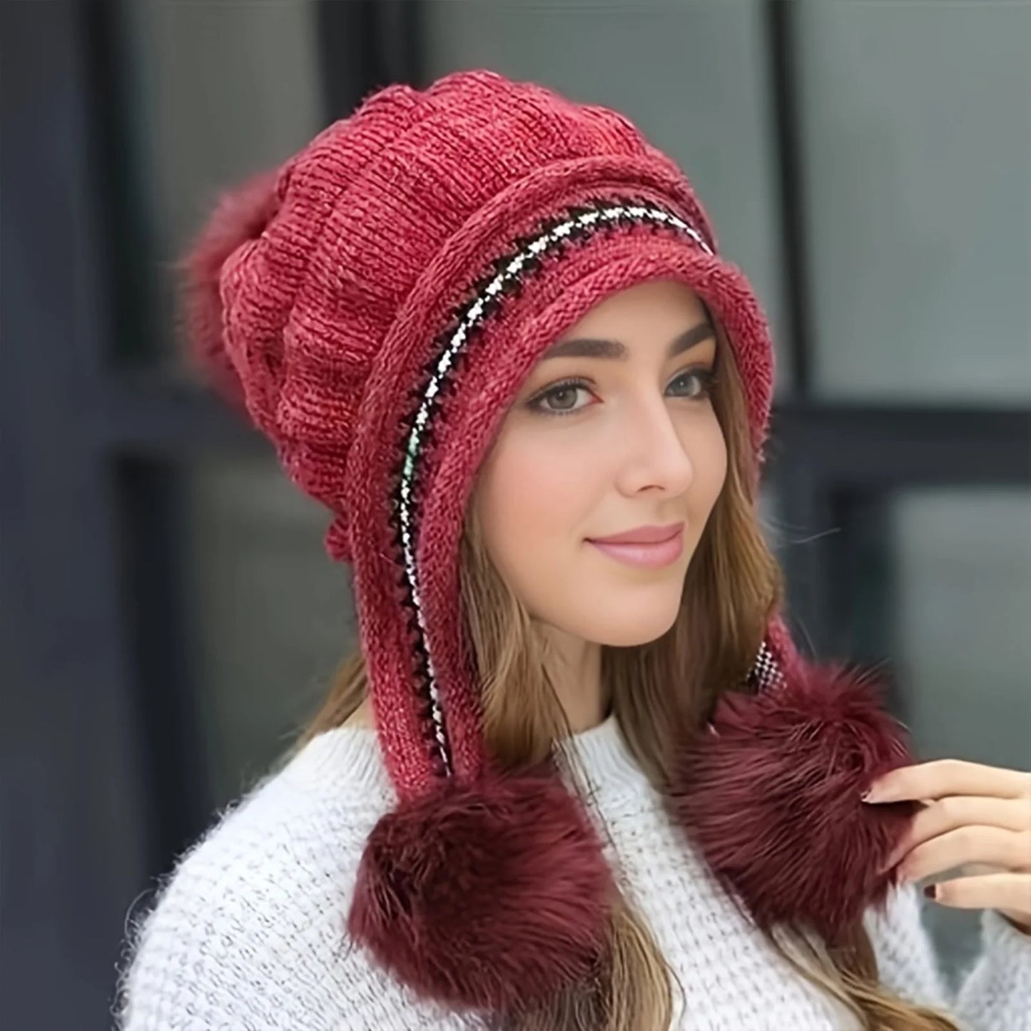 Women’s Winter Fur Hat – Fleece-Lined Earflap Beanie