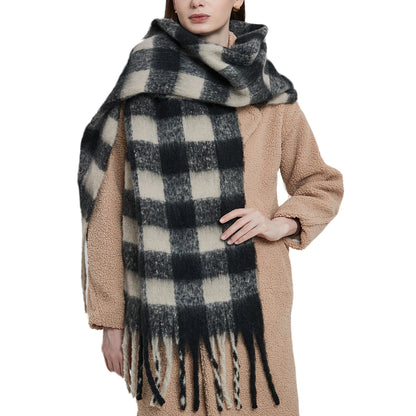 Women’s Thick Plaid Winter Scarf