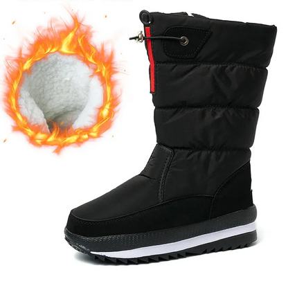 Women’s Waterproof Platform Snow Boots – Warm Mid-Calf