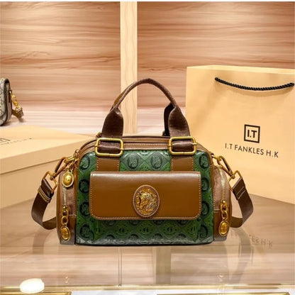 Luxury retro high-end bag in genuine leather