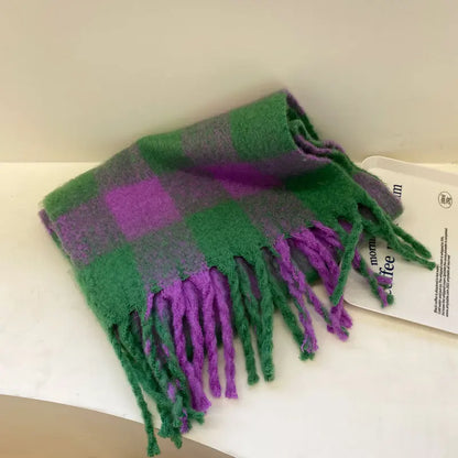 Women’s Thick Plaid Winter Scarf