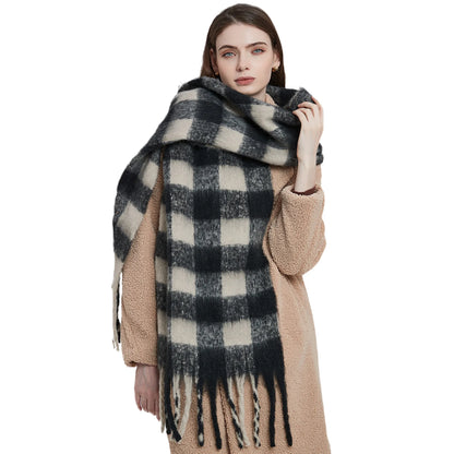 Women’s Thick Plaid Winter Scarf