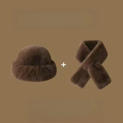 Women’s Winter Plush Hat & Scarf Set – Thick Warm Design