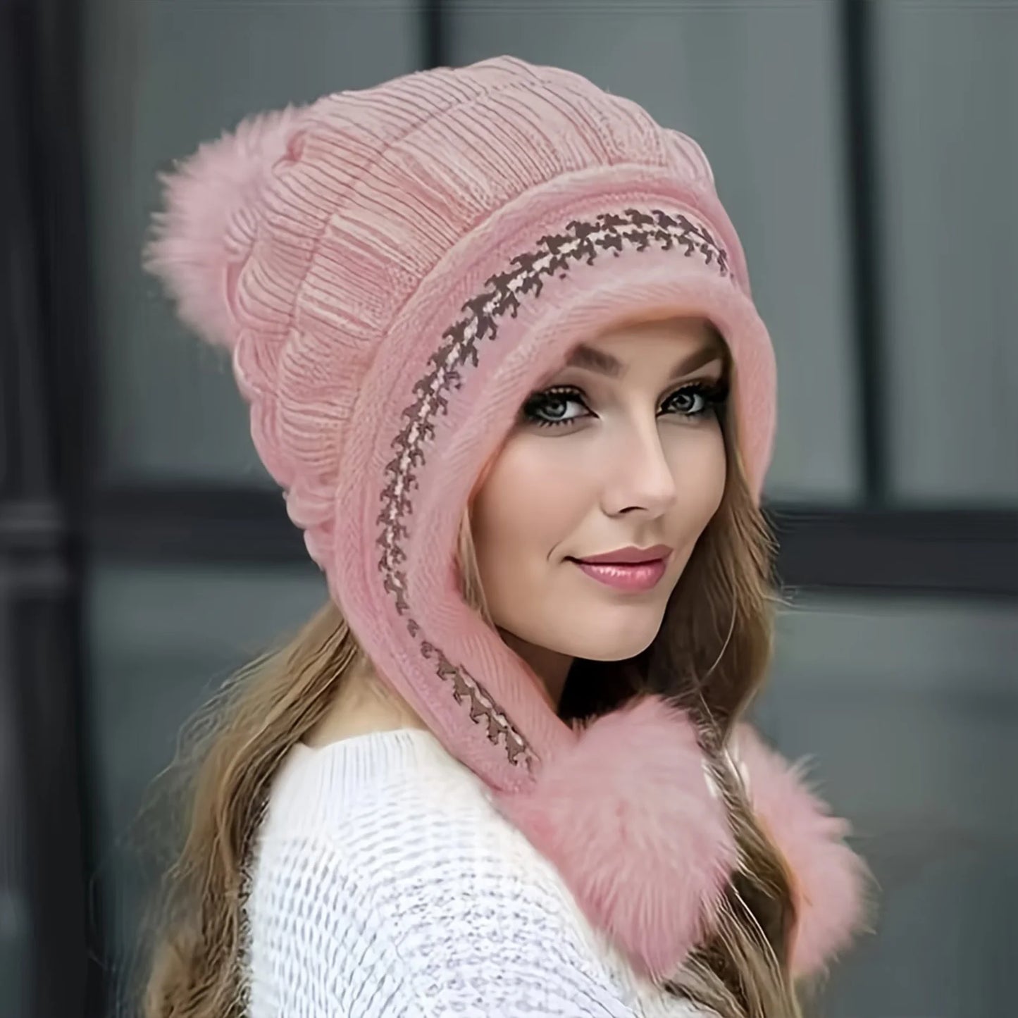 Women’s Winter Fur Hat – Fleece-Lined Earflap Beanie
