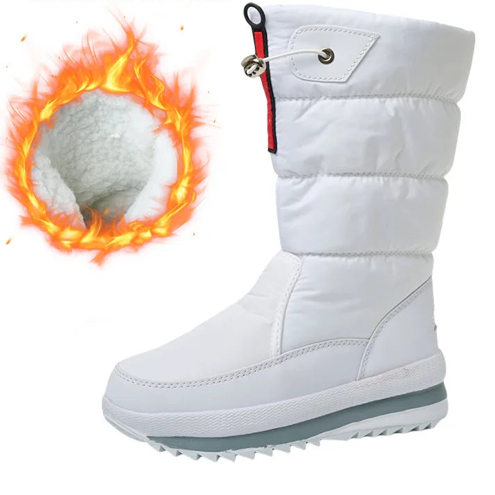 Women’s Waterproof Platform Snow Boots – Warm Mid-Calf