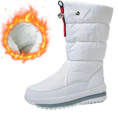 Women’s Waterproof Platform Snow Boots – Warm Mid-Calf