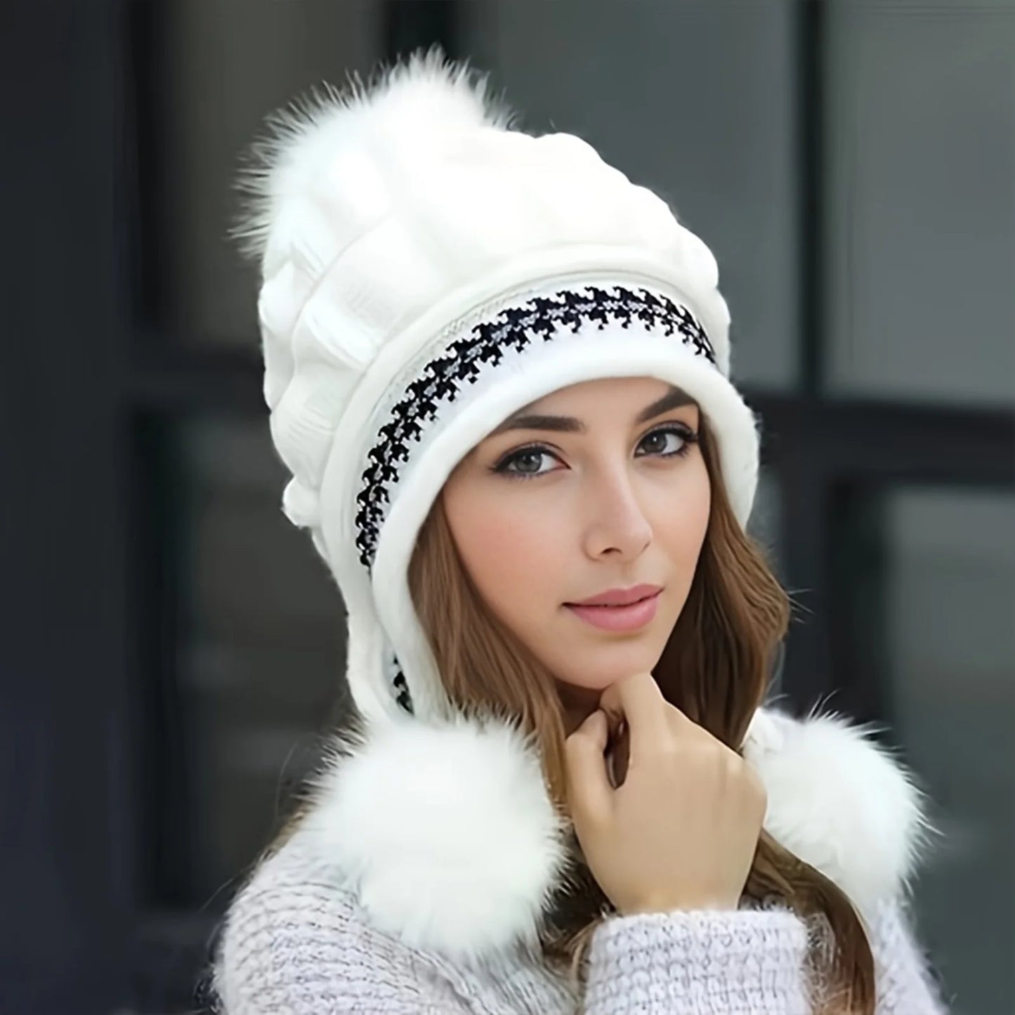 Women’s Winter Fur Hat – Fleece-Lined Earflap Beanie
