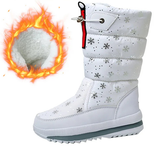 Women’s Waterproof Platform Snow Boots – Warm Mid-Calf