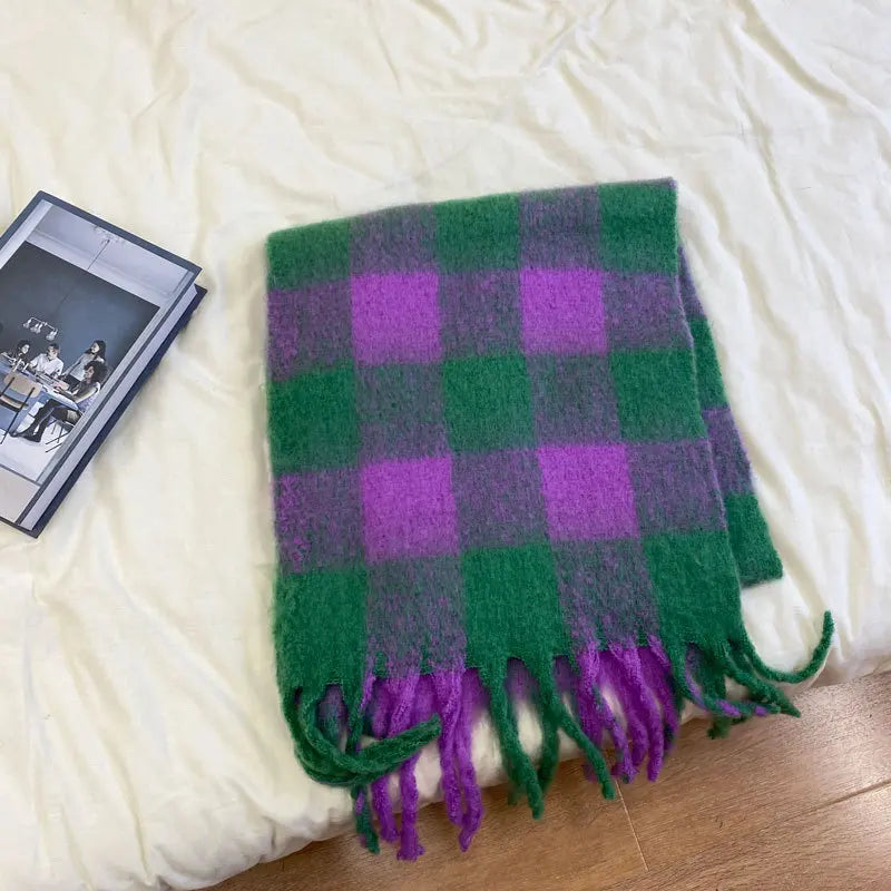 Women’s Thick Plaid Winter Scarf