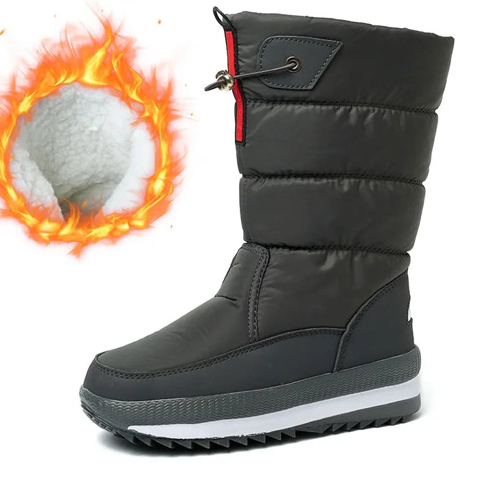 Women’s Waterproof Platform Snow Boots – Warm Mid-Calf