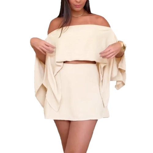 Elegant One-Shoulder Top with Slit Sleeves