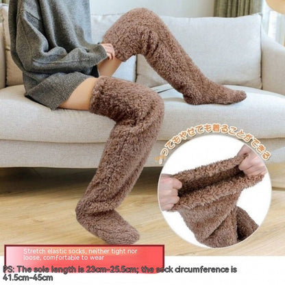 Women’s Over-Knee Fuzzy Warm Socks – Winter Thermal Soft Sleep Stockings