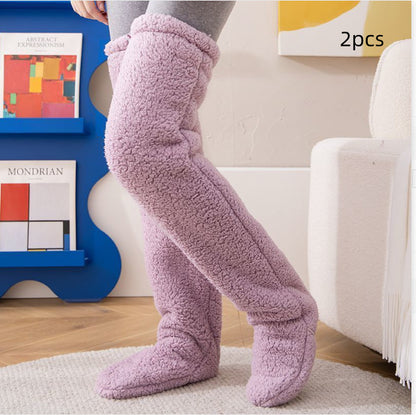 Women’s Over-Knee Fuzzy Warm Socks – Winter Thermal Soft Sleep Stockings