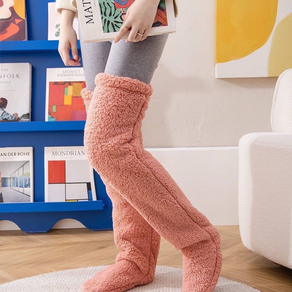 Women’s Over-Knee Fuzzy Warm Socks – Winter Thermal Soft Sleep Stockings
