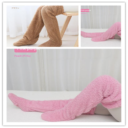 Women’s Over-Knee Fuzzy Warm Socks – Winter Thermal Soft Sleep Stockings