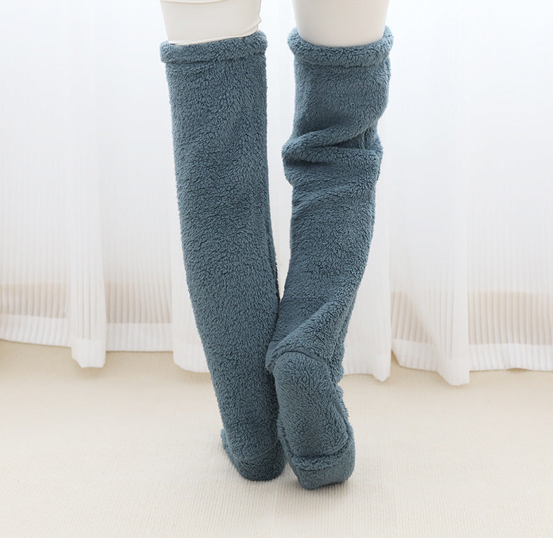 Women’s Over-Knee Fuzzy Warm Socks – Winter Thermal Soft Sleep Stockings
