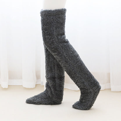 Women’s Over-Knee Fuzzy Warm Socks – Winter Thermal Soft Sleep Stockings
