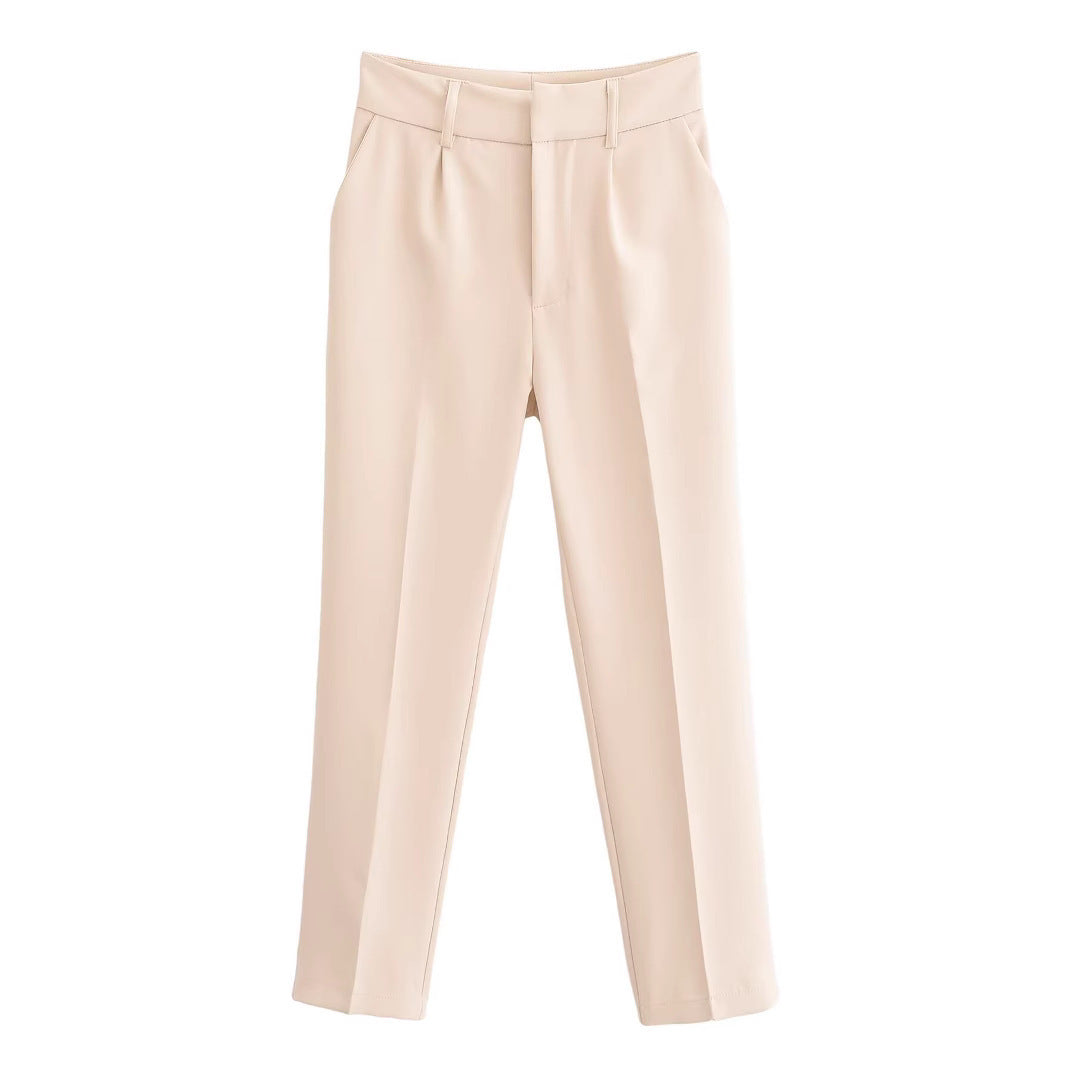 Elegant High-Waist Slimming Tailored Pants