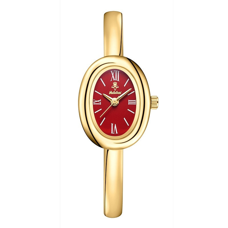 Elegant Retro Oval Quartz Watch for Women