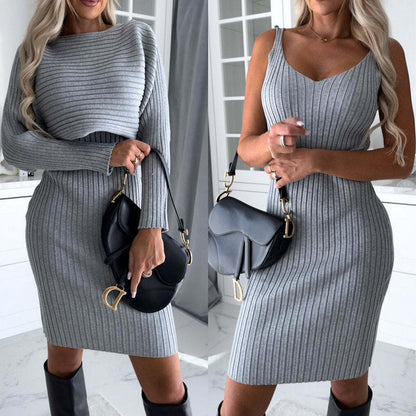Women’s 2-Piece Knit Set – Chic Elegance for Autumn &amp; Winter