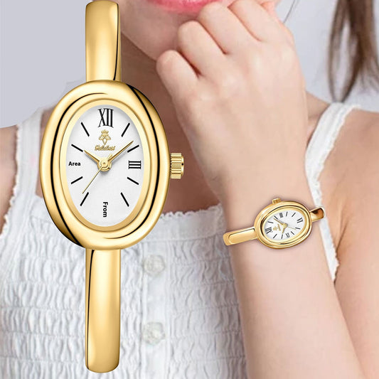 Elegant Retro Oval Quartz Watch for Women