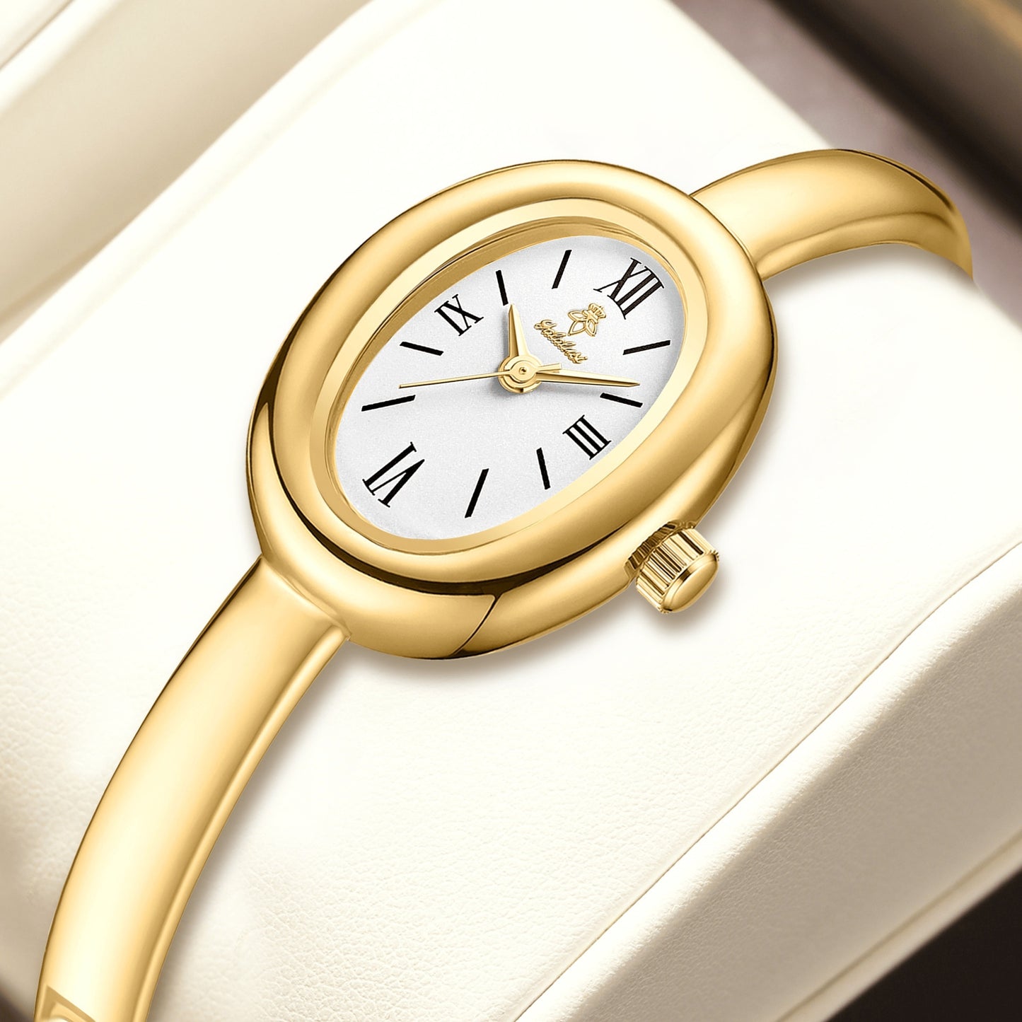 Elegant Retro Oval Quartz Watch for Women