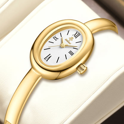 Elegant Retro Oval Quartz Watch for Women